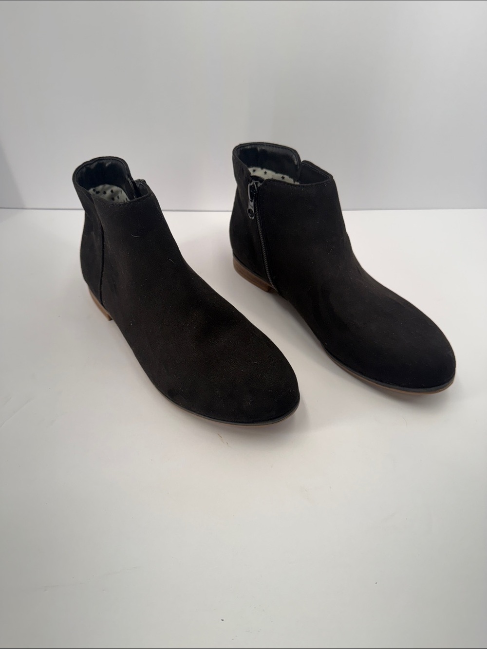 Black Suede Ankle Boots - Classic Girls’ Zip Bootie